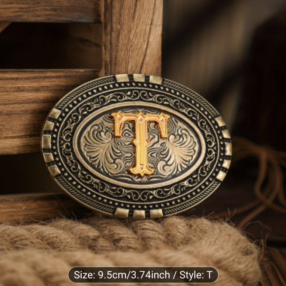 NEW Western Cowboy Belt Buckle Letter “T” Initial Monogram Buckle, T1B5B